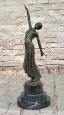 Dimitri Chiparus Art Deco Dancer Girl - Bronze on Marble
