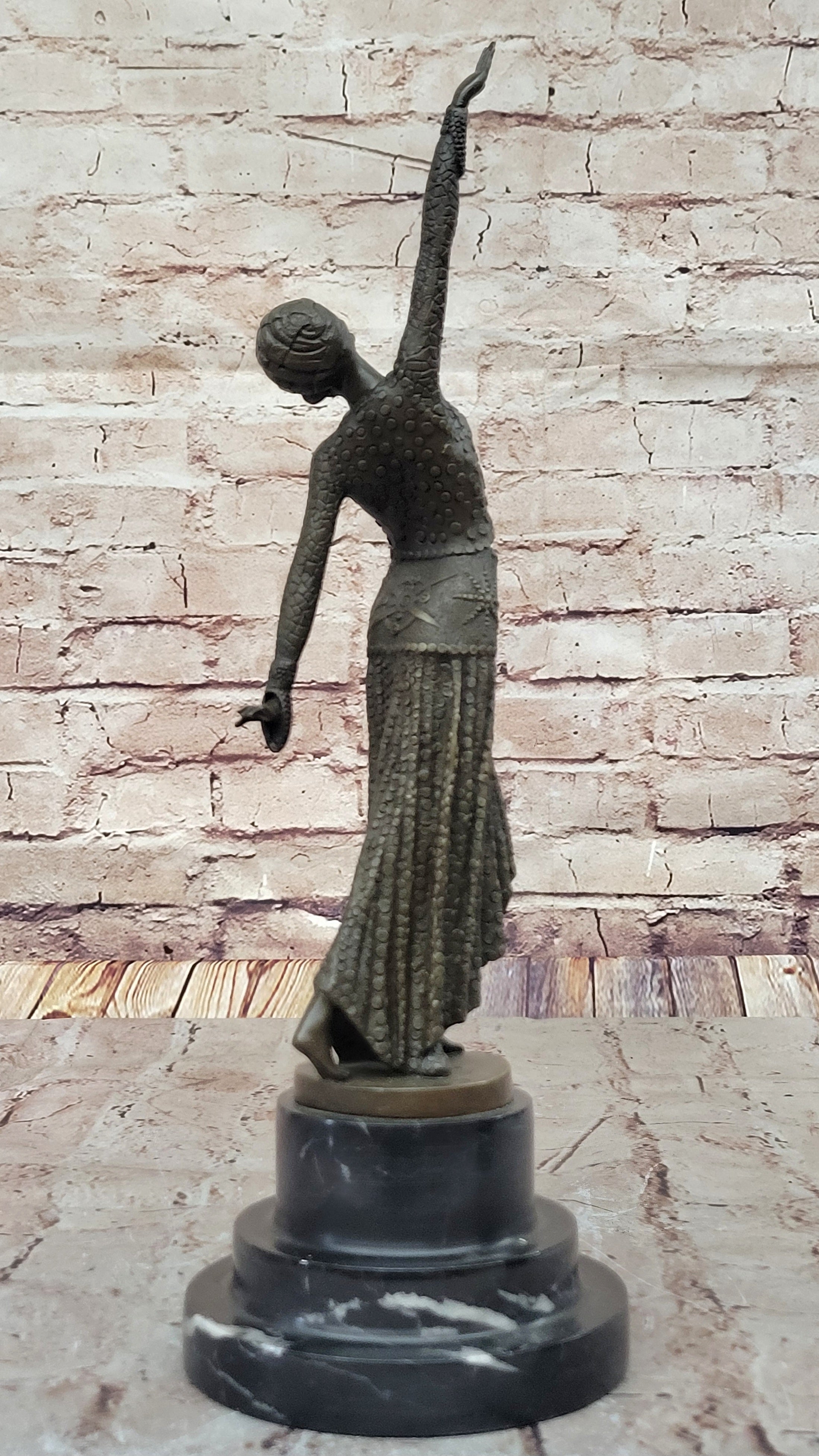 Dimitri Chiparus Art Deco Dancer Girl - Bronze on Marble