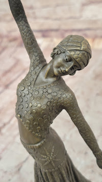 Dimitri Chiparus Art Deco Dancer Girl - Bronze on Marble