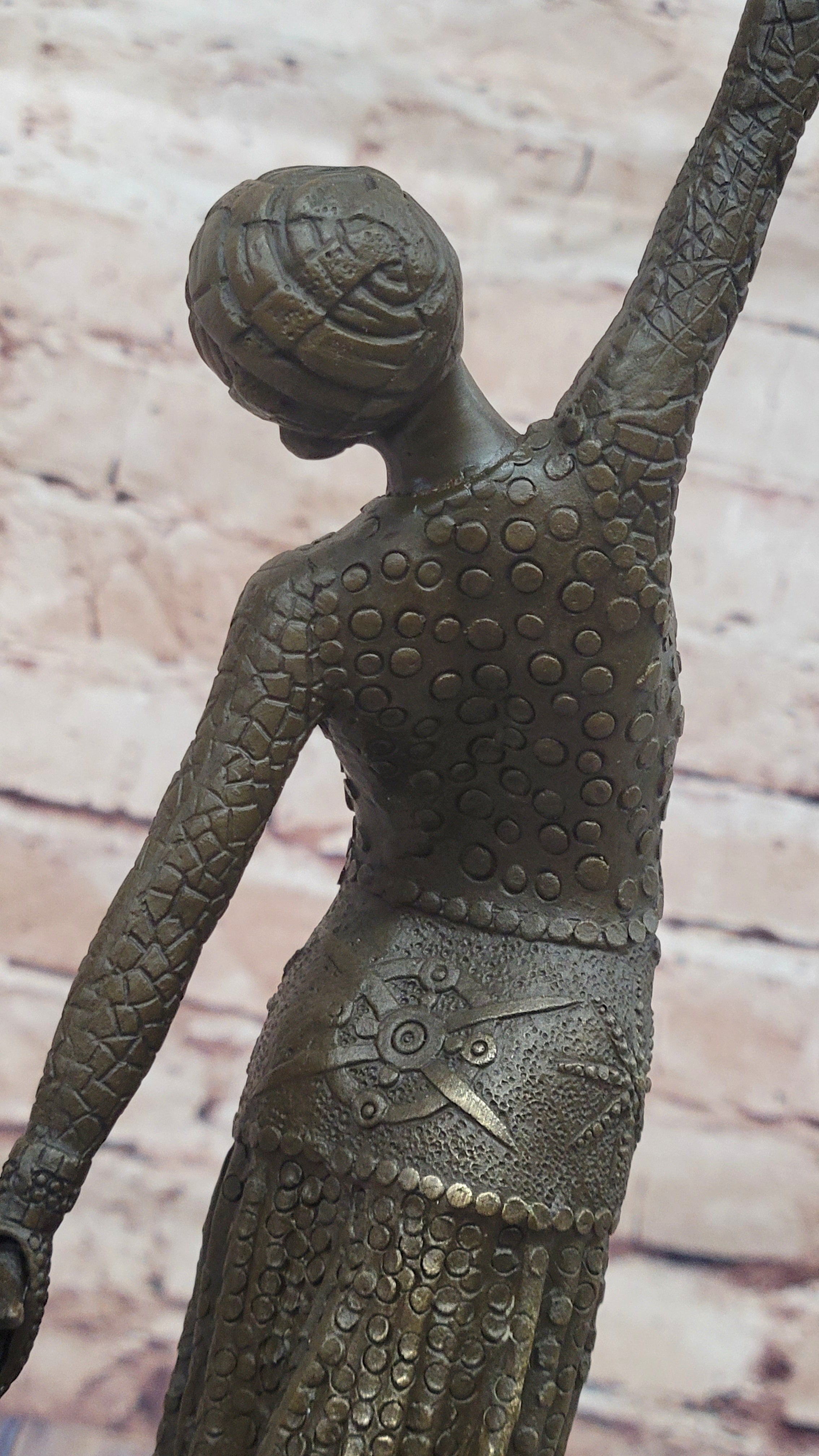 Dimitri Chiparus Art Deco Dancer Girl - Bronze on Marble