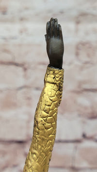 Chiparus Bronze Dancer Sculpture - Art Deco with Golden Gown