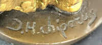 Chiparus Bronze Dancer Sculpture - Art Deco with Golden Gown