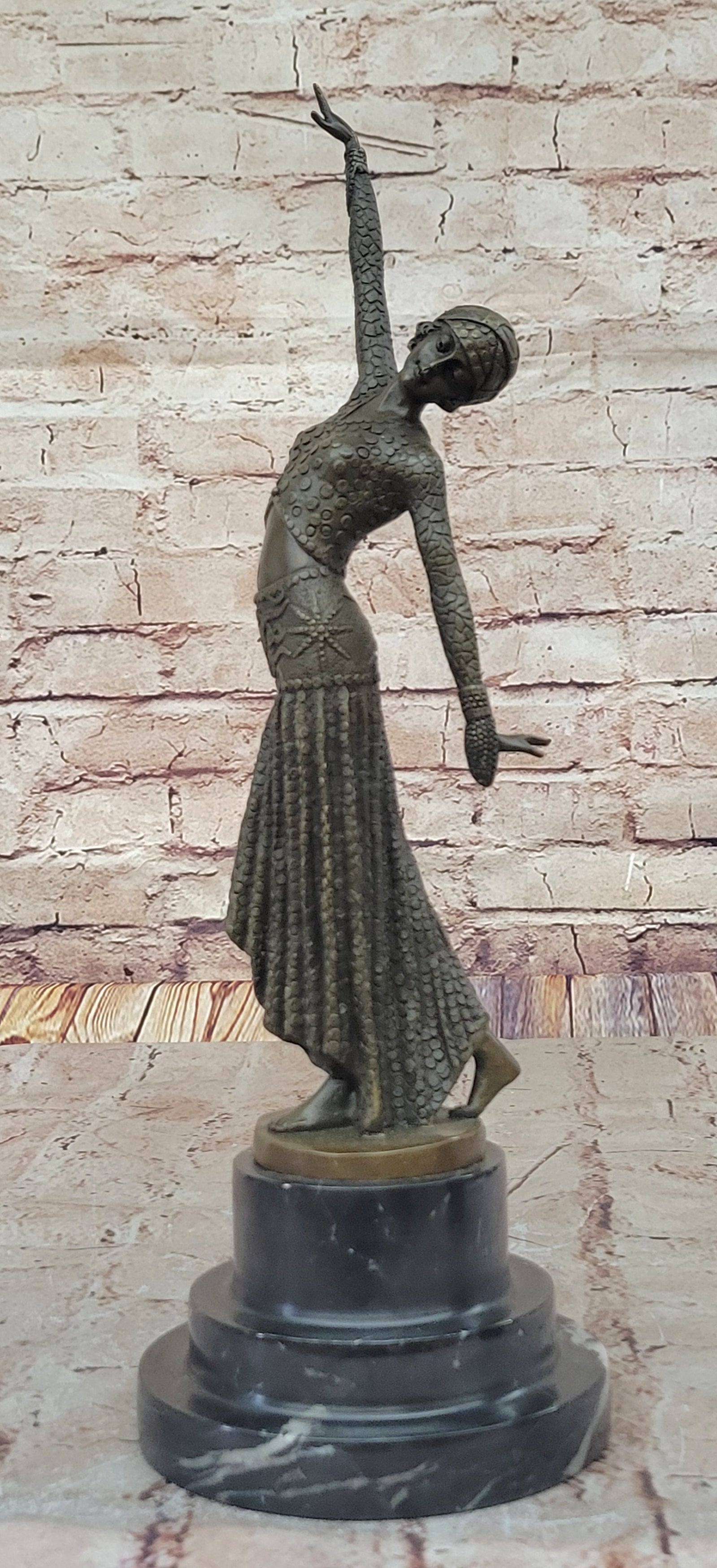 Dimitri Chiparus Art Deco Dancer Girl - Bronze on Marble