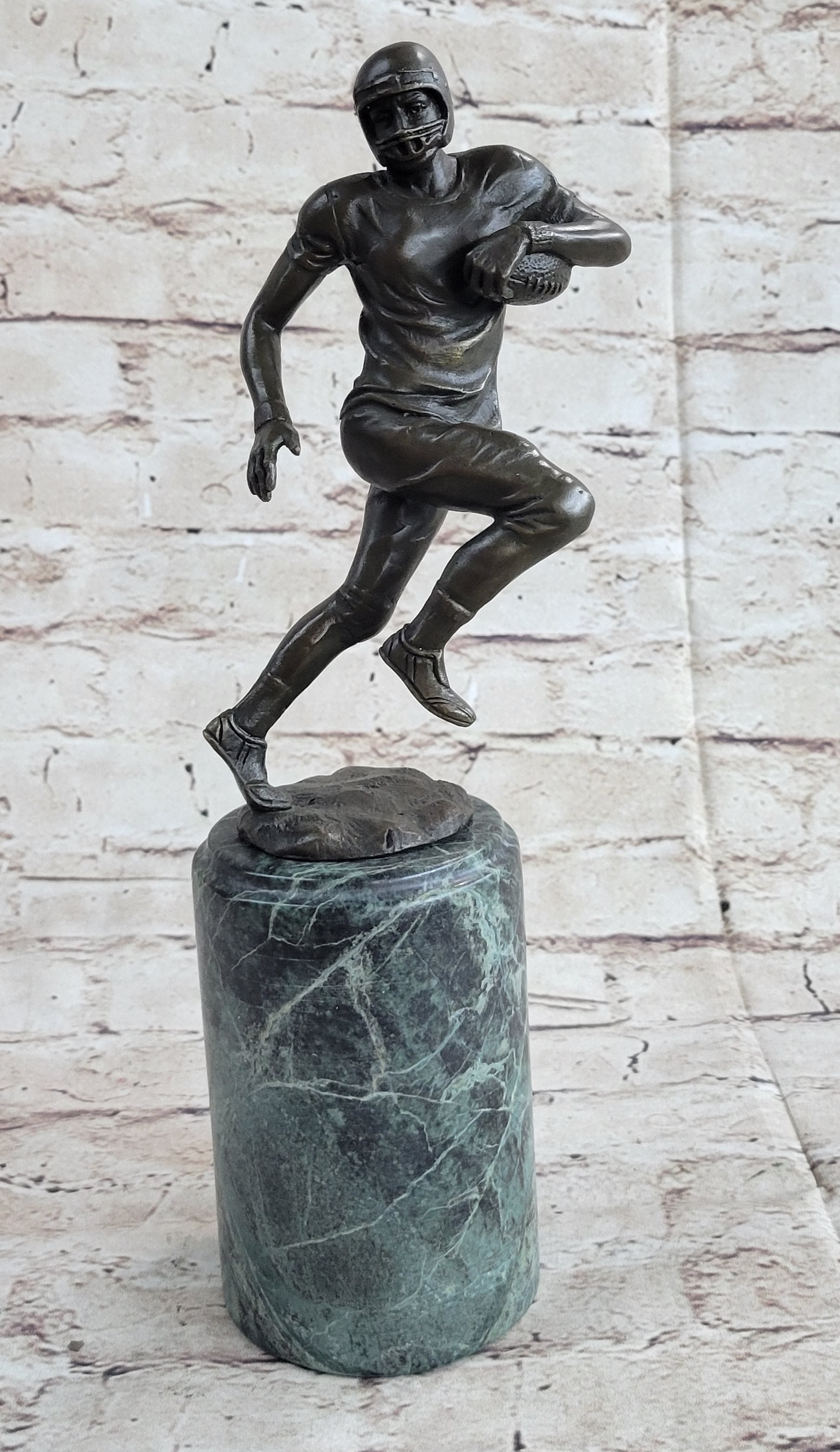 Football Player NFL Bronze Trophy Sculpture 12" x 4"