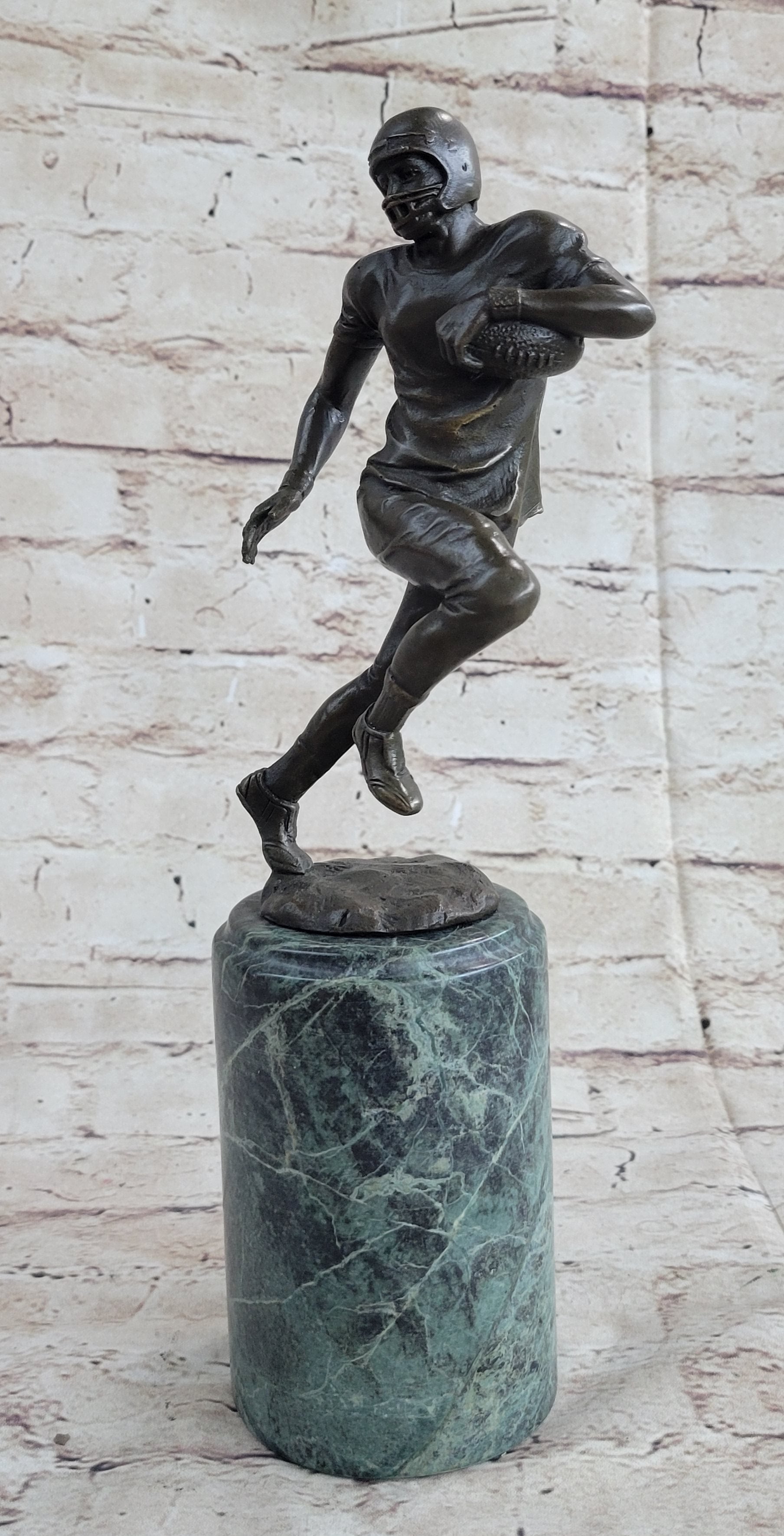 Football Player NFL Bronze Trophy Sculpture 12" x 4"