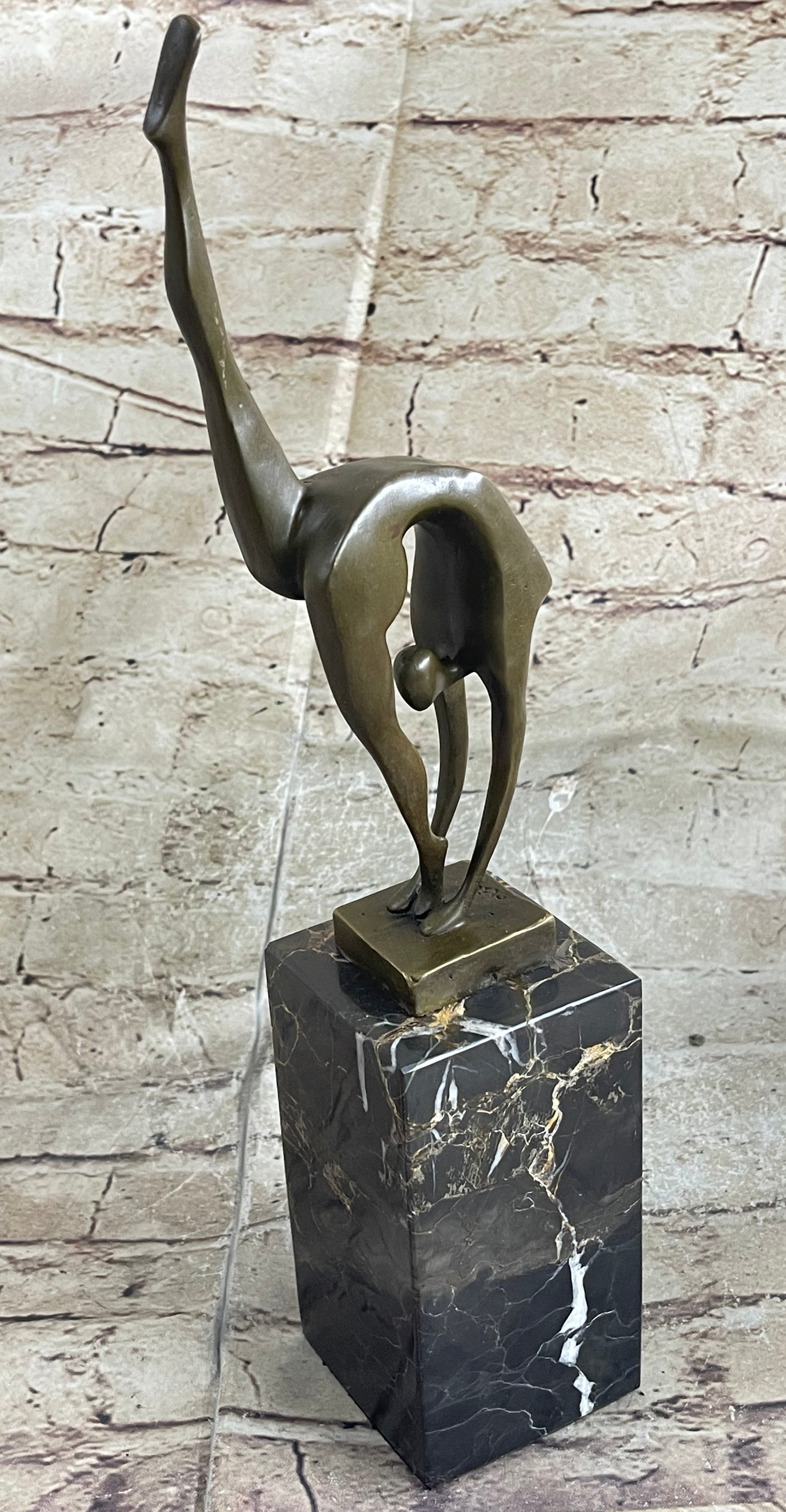 Mid Century Abstract Bronze Ballerina Sculpture Signed Milo