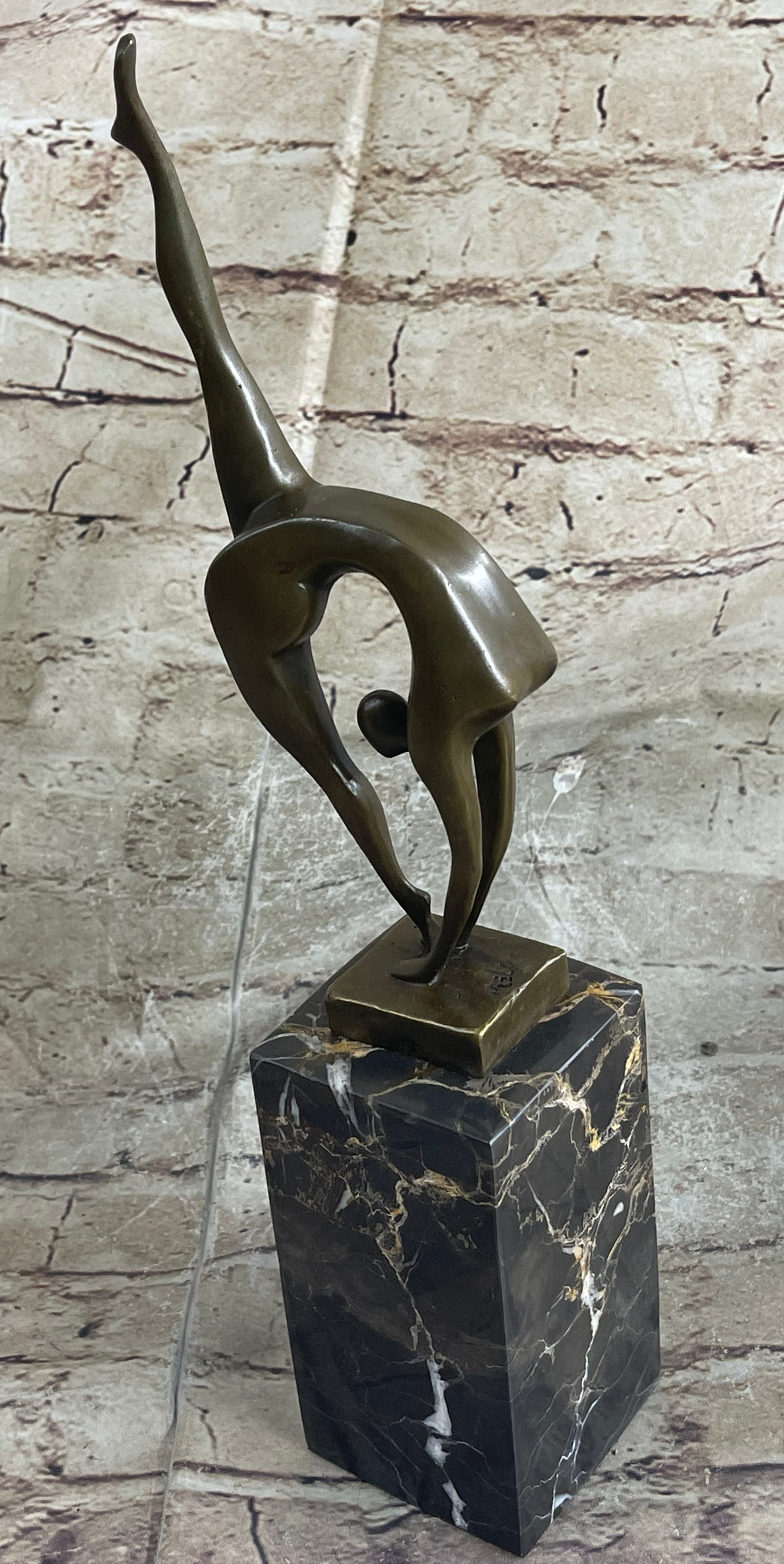 Mid Century Abstract Bronze Ballerina Sculpture Signed Milo