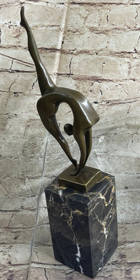 Mid Century Abstract Bronze Ballerina Sculpture Signed Milo
