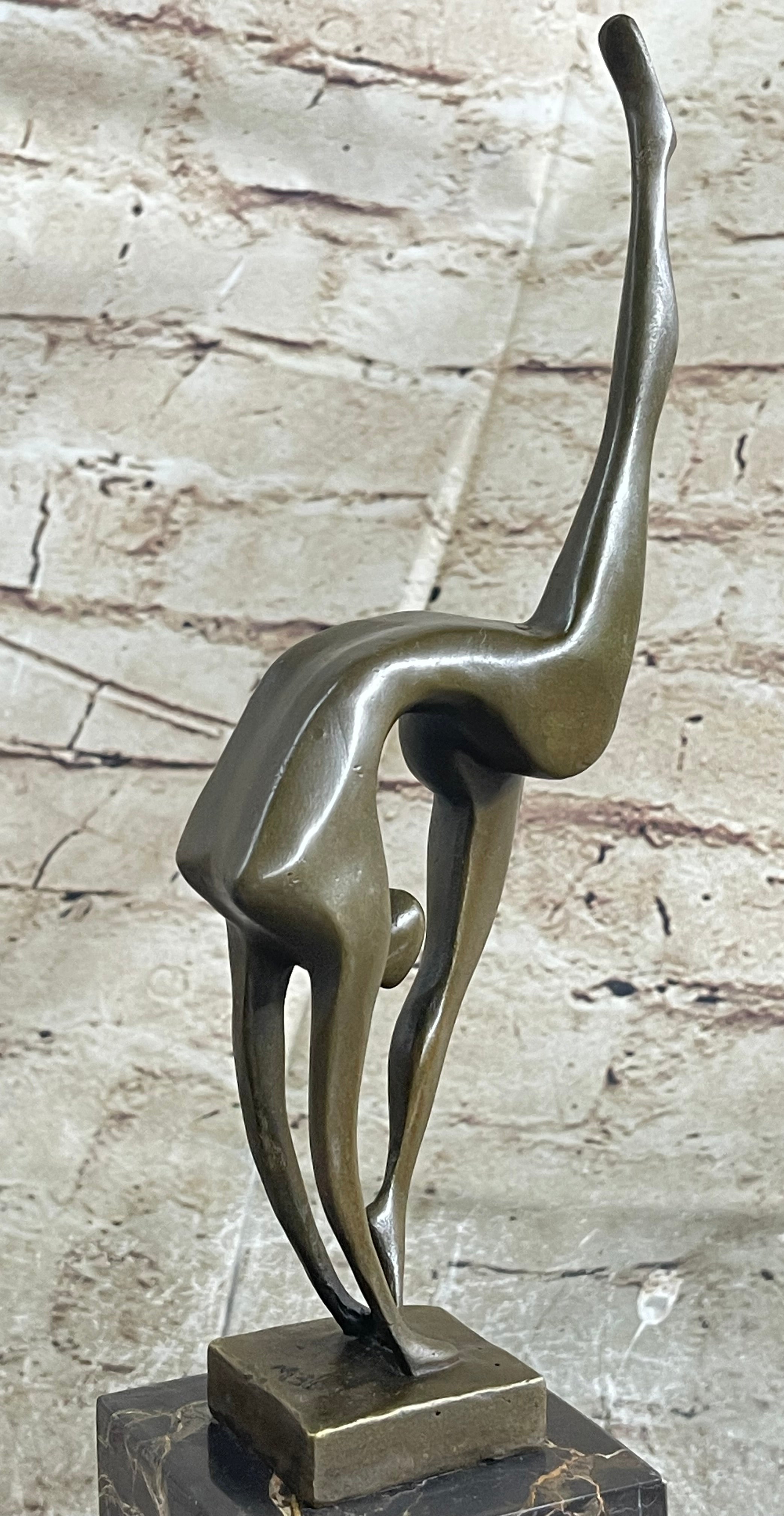 Mid Century Abstract Bronze Ballerina Sculpture Signed Milo