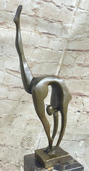 Mid Century Abstract Bronze Ballerina Sculpture Signed Milo