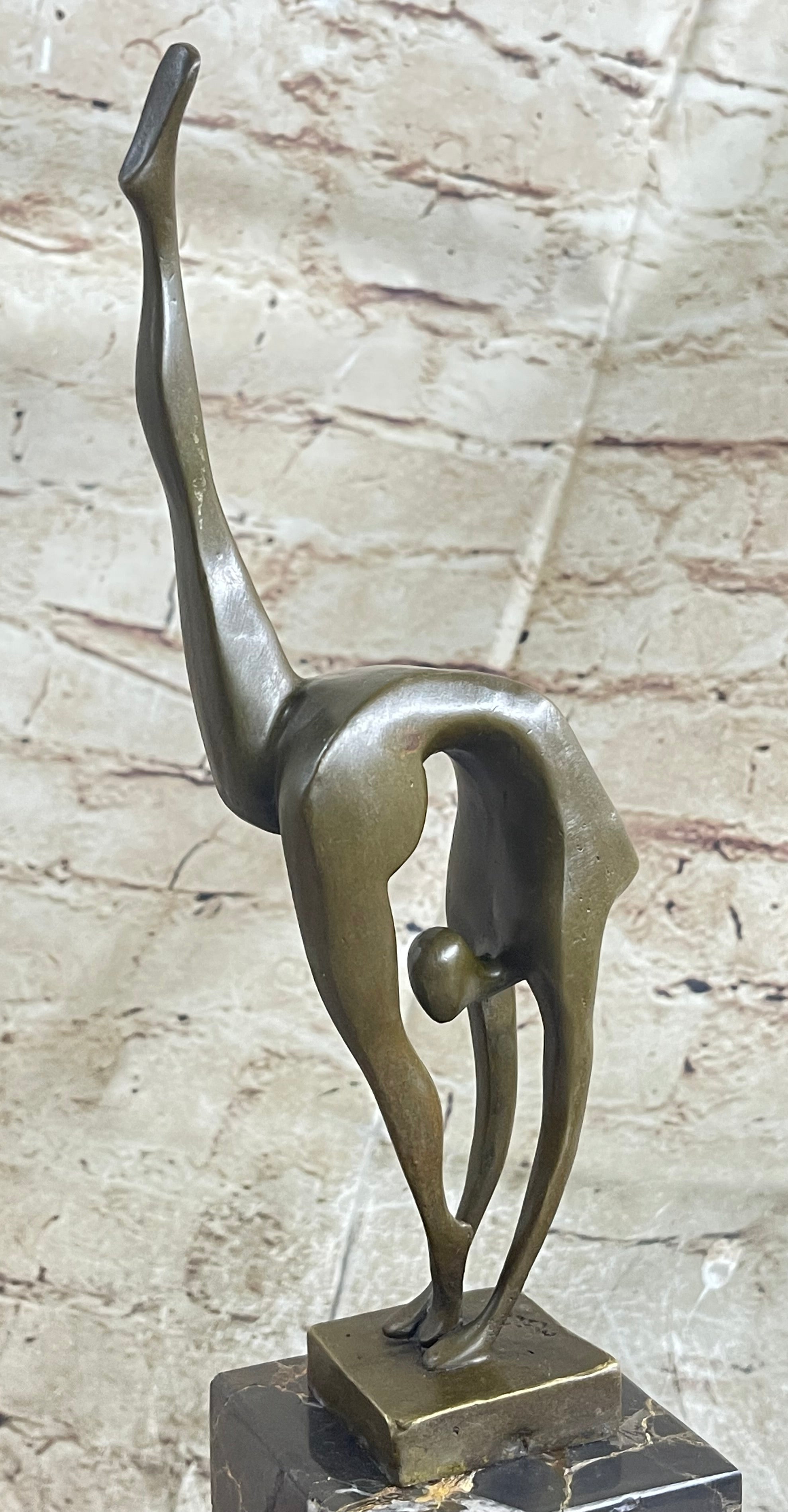 Mid Century Abstract Bronze Ballerina Sculpture Signed Milo