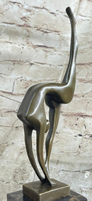 Mid Century Abstract Bronze Ballerina Sculpture Signed Milo