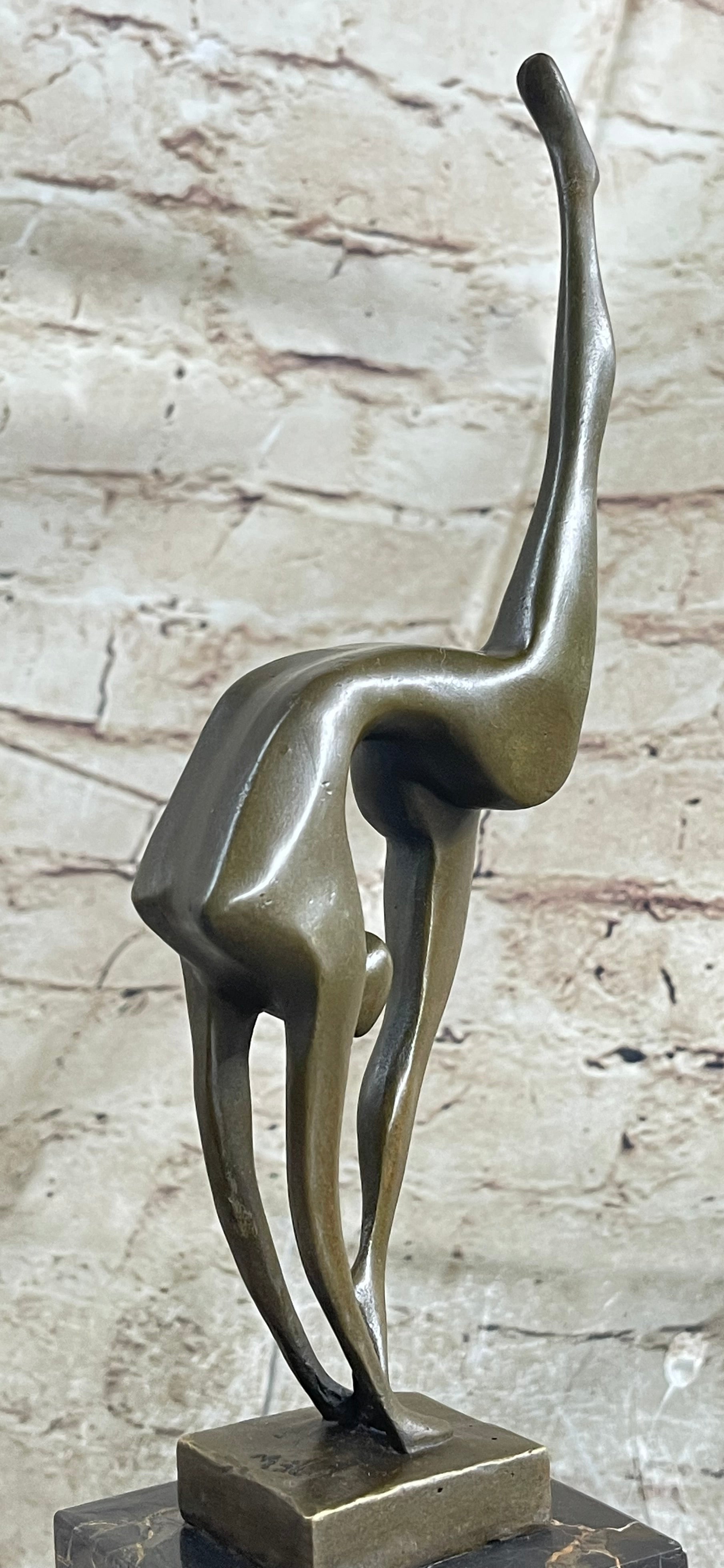 Mid Century Abstract Bronze Ballerina Sculpture Signed Milo