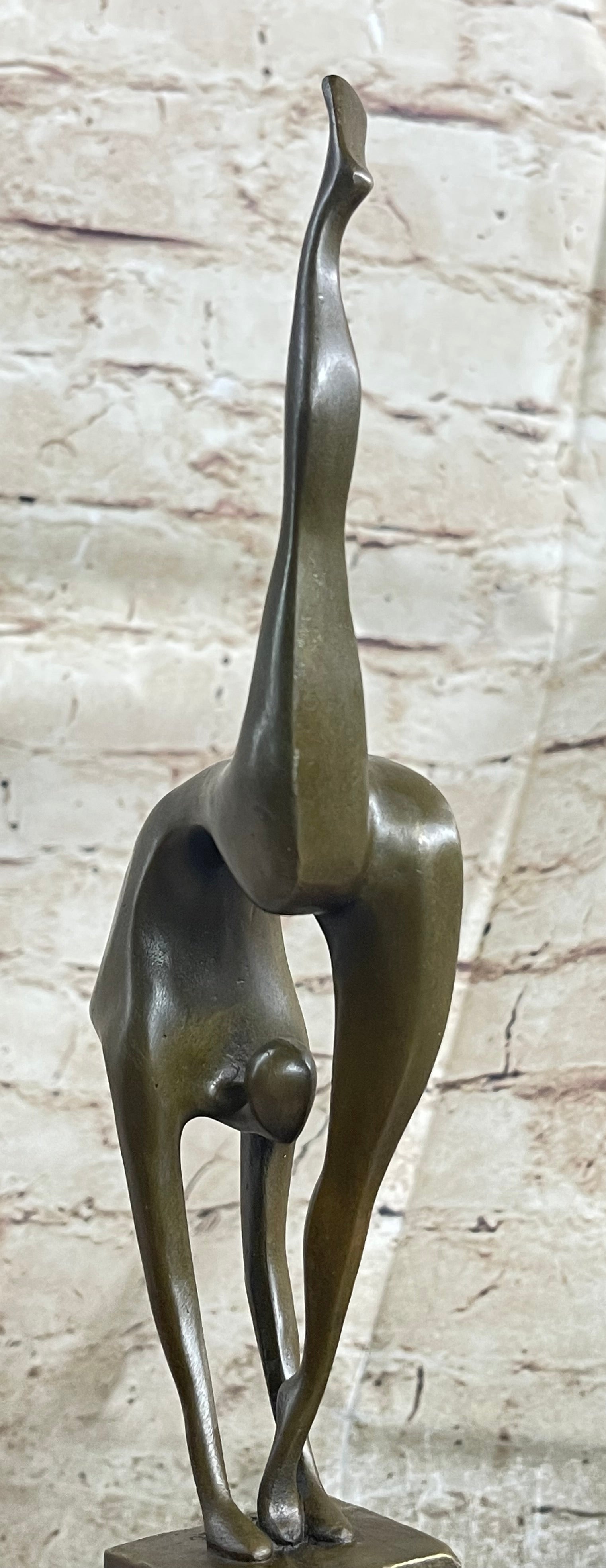 Mid Century Abstract Bronze Ballerina Sculpture Signed Milo