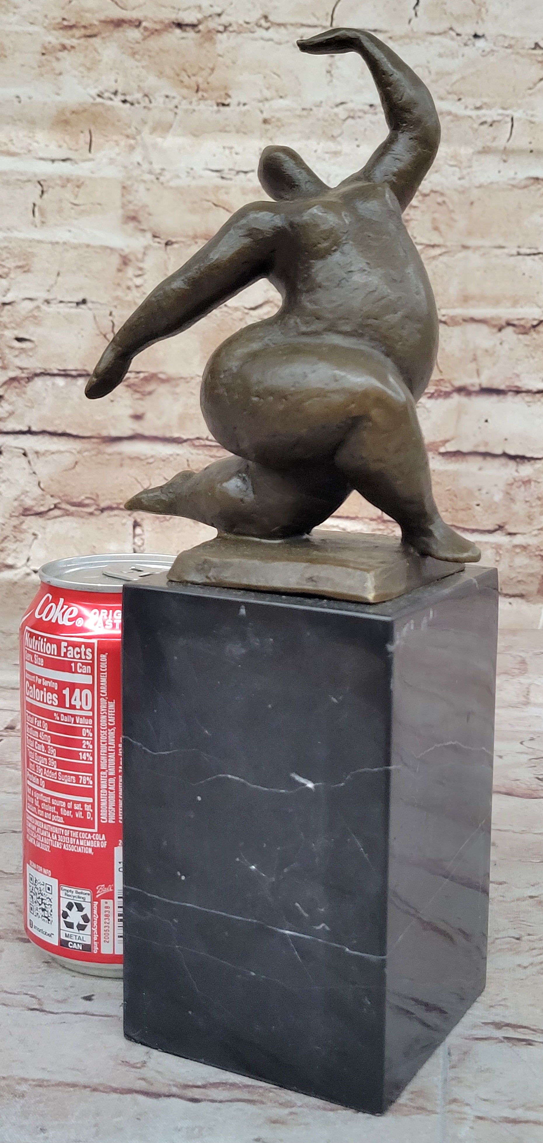 Abstract Bronze Sculpture by Milo – Dancing Form on Marble Base