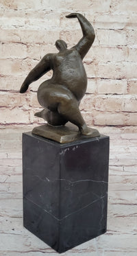 Abstract Bronze Sculpture by Milo – Dancing Form on Marble Base
