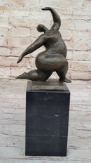 Abstract Bronze Sculpture by Milo – Dancing Form on Marble Base