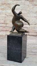 Abstract Bronze Sculpture by Milo – Dancing Form on Marble Base