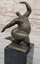 Abstract Bronze Sculpture by Milo – Dancing Form on Marble Base