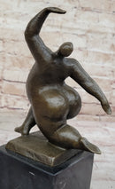 Abstract Bronze Sculpture by Milo – Dancing Form on Marble Base