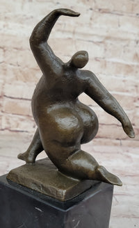Abstract Bronze Sculpture by Milo – Dancing Form on Marble Base