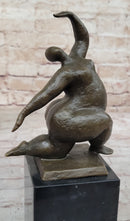 Abstract Bronze Sculpture by Milo – Dancing Form on Marble Base