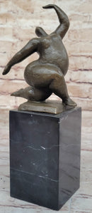 Abstract Bronze Sculpture by Milo – Dancing Form on Marble Base