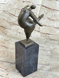 Hot Cast Bronze Fertility Dancer Nude Female Figure Curvy Body Sculpture Statue