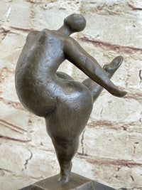 Hot Cast Bronze Fertility Dancer Nude Female Figure Curvy Body Sculpture Statue