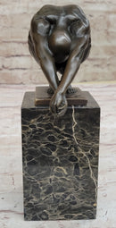 Nude Male Diver Diving Athletic Sensual Elegant Bronze Marble Statue Classical Art