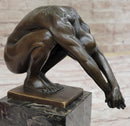 Nude Male Diver Diving Athletic Sensual Elegant Bronze Marble Statue Classical Art
