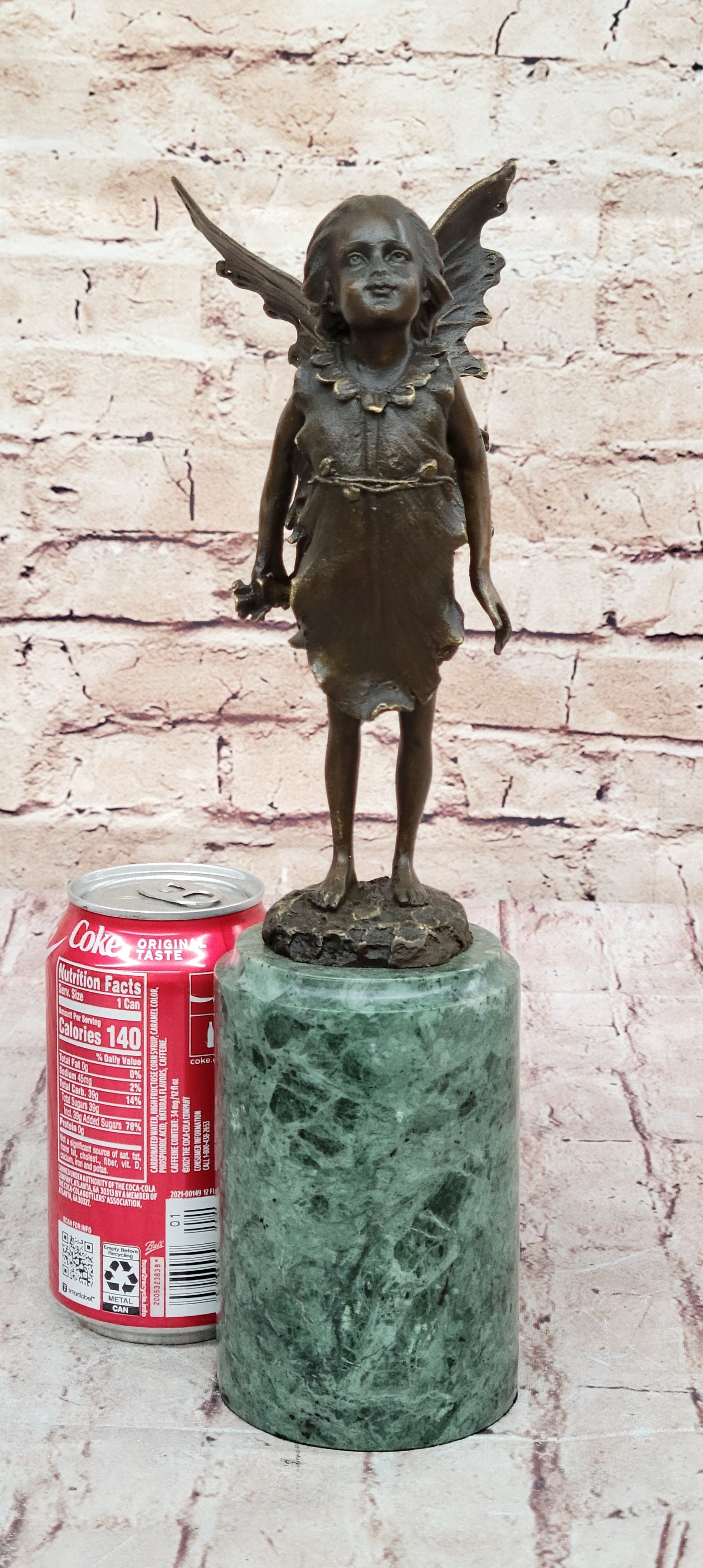 Young Child Girl Angel Fairy Winged Bronze Sculpture