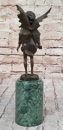 Young Child Girl Angel Fairy Winged Bronze Sculpture