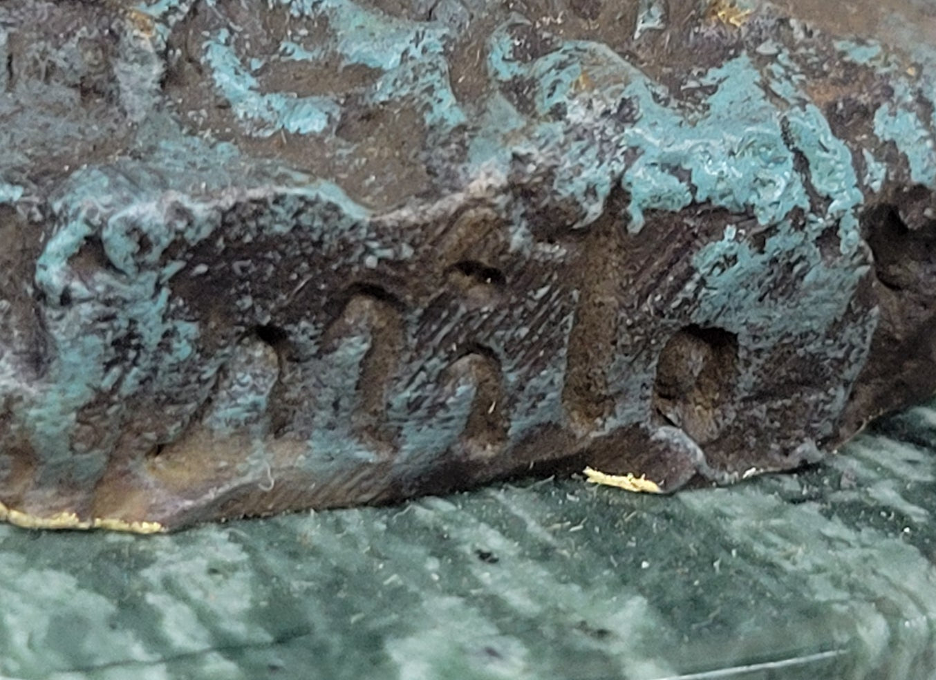 Hot Cast Bronze Young Fairy Girl Winged Angel on Green Marble