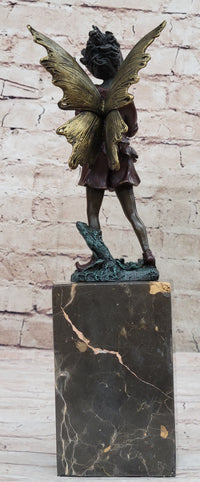Beautifully Detailed Fairy Pure Hotcast Bronze Signed