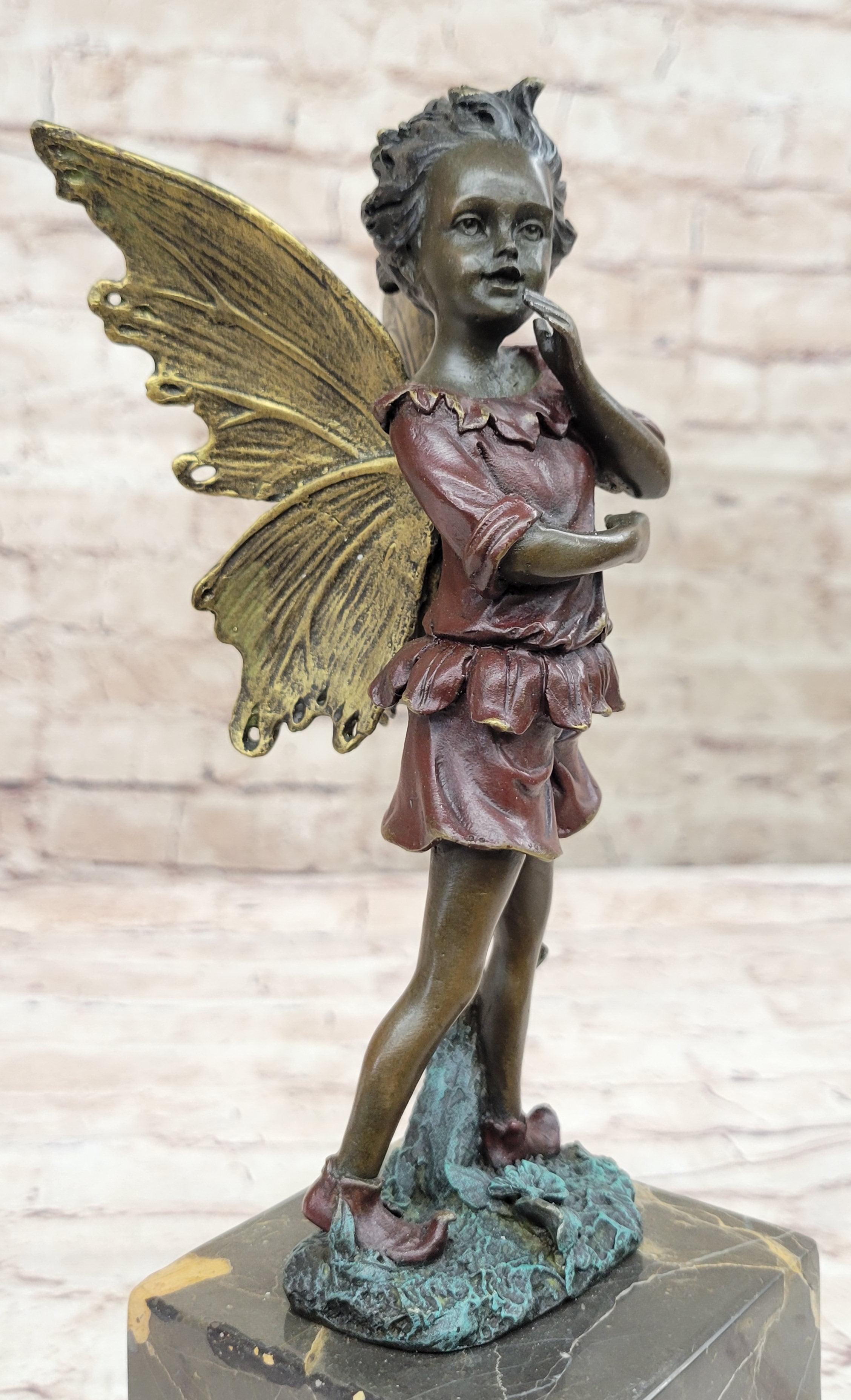 Beautifully Detailed Fairy Pure Hotcast Bronze Signed