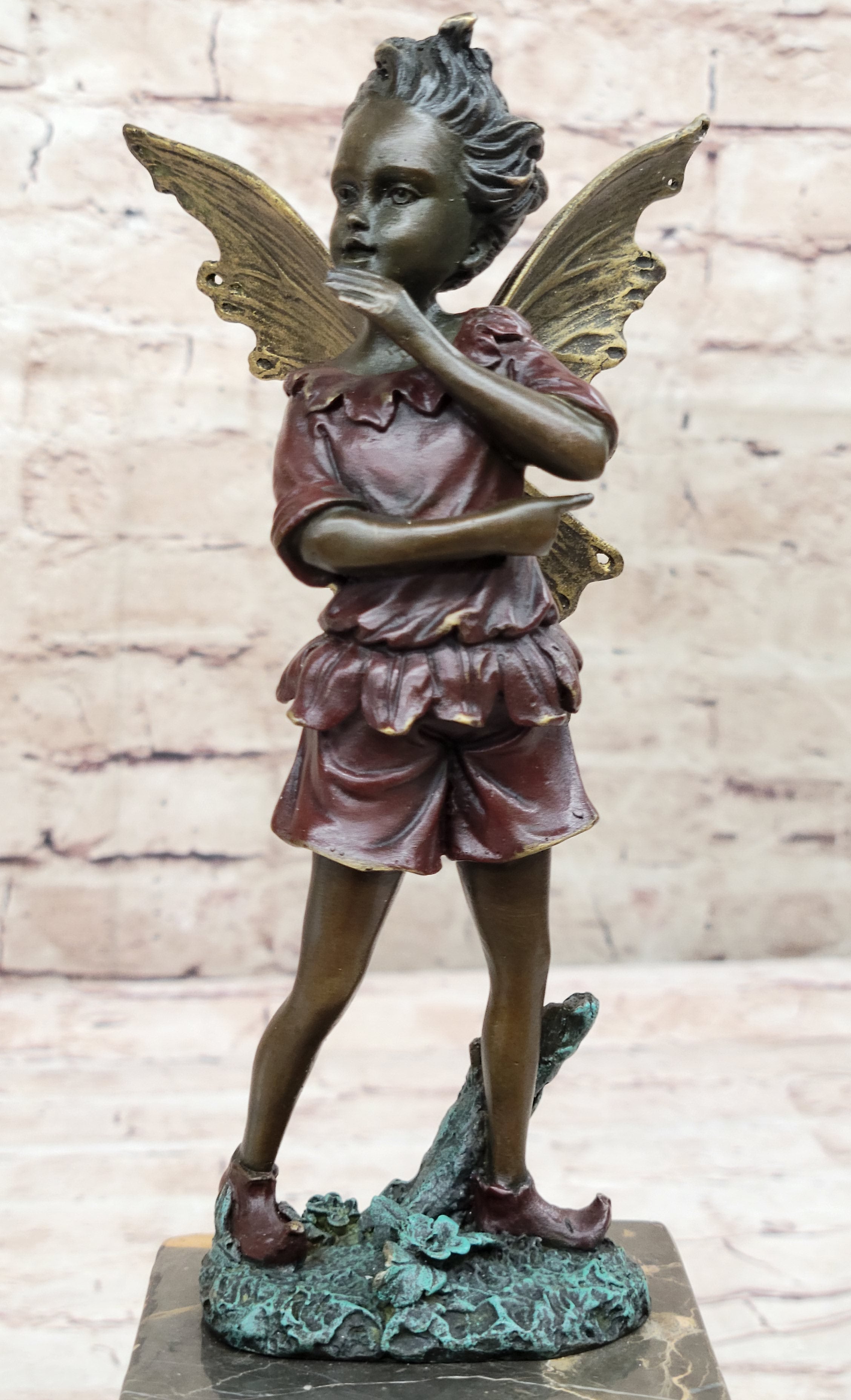 Beautifully Detailed Fairy Pure Hotcast Bronze Signed