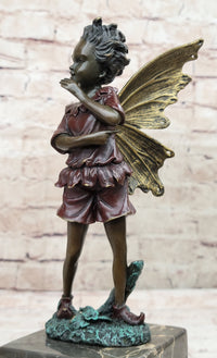 Beautifully Detailed Fairy Pure Hotcast Bronze Signed