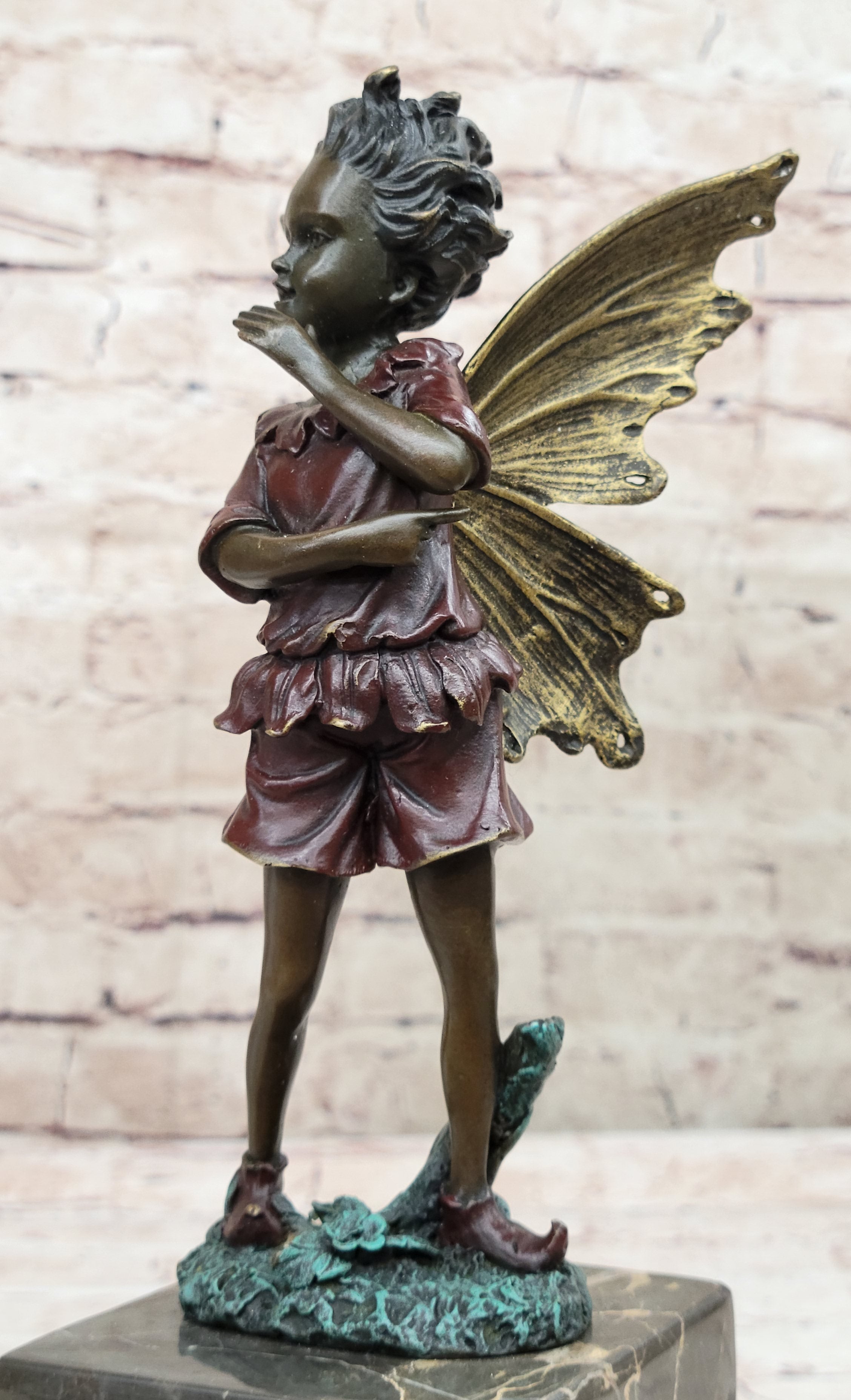 Beautifully Detailed Fairy Pure Hotcast Bronze Signed