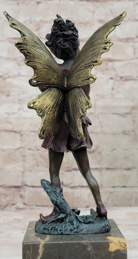 Beautifully Detailed Fairy Pure Hotcast Bronze Signed