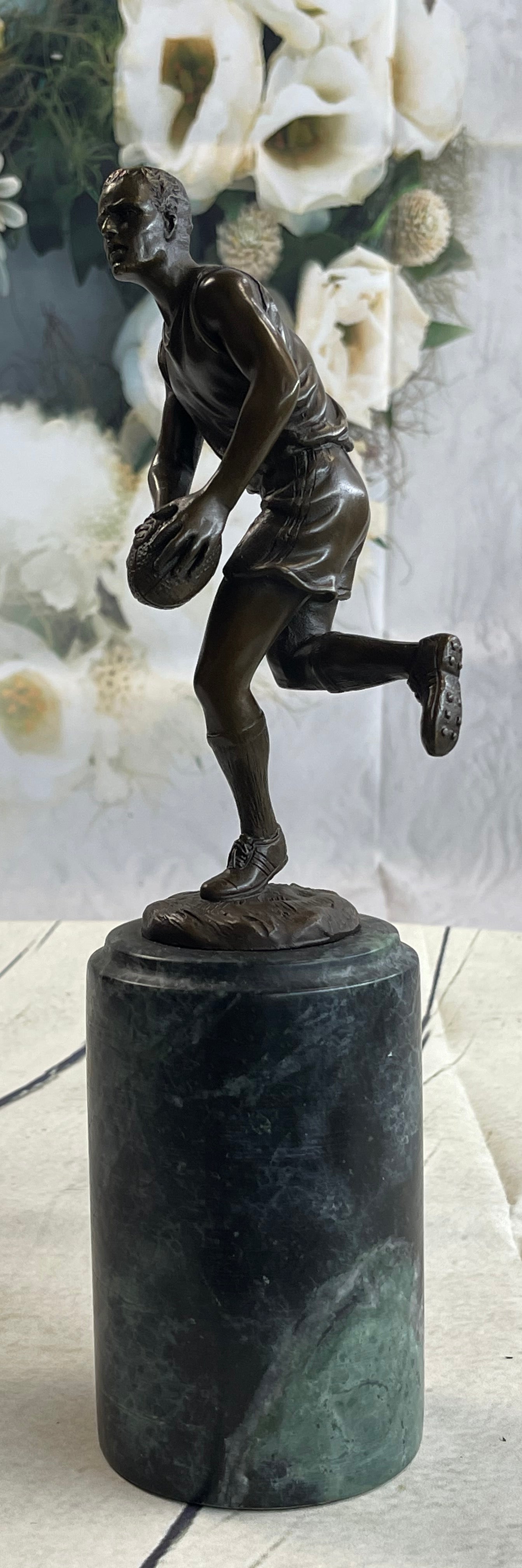 Bronze Union League Rugby Football Player Trophy