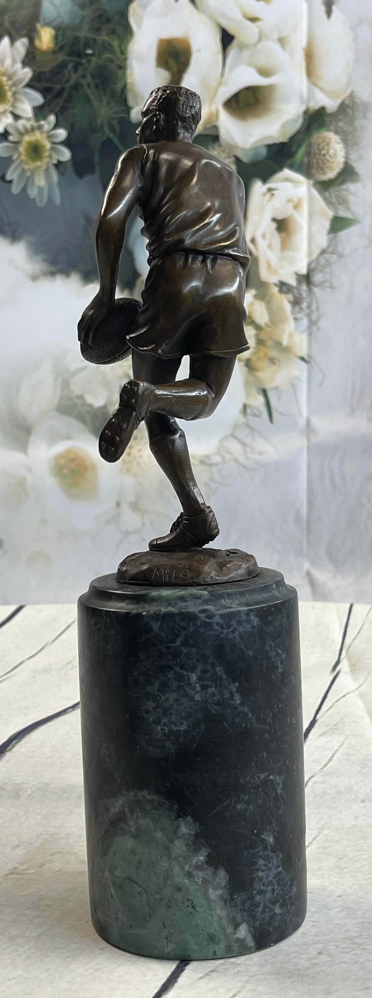 Bronze Union League Rugby Football Player Trophy