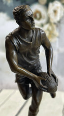 Bronze Union League Rugby Football Player Trophy
