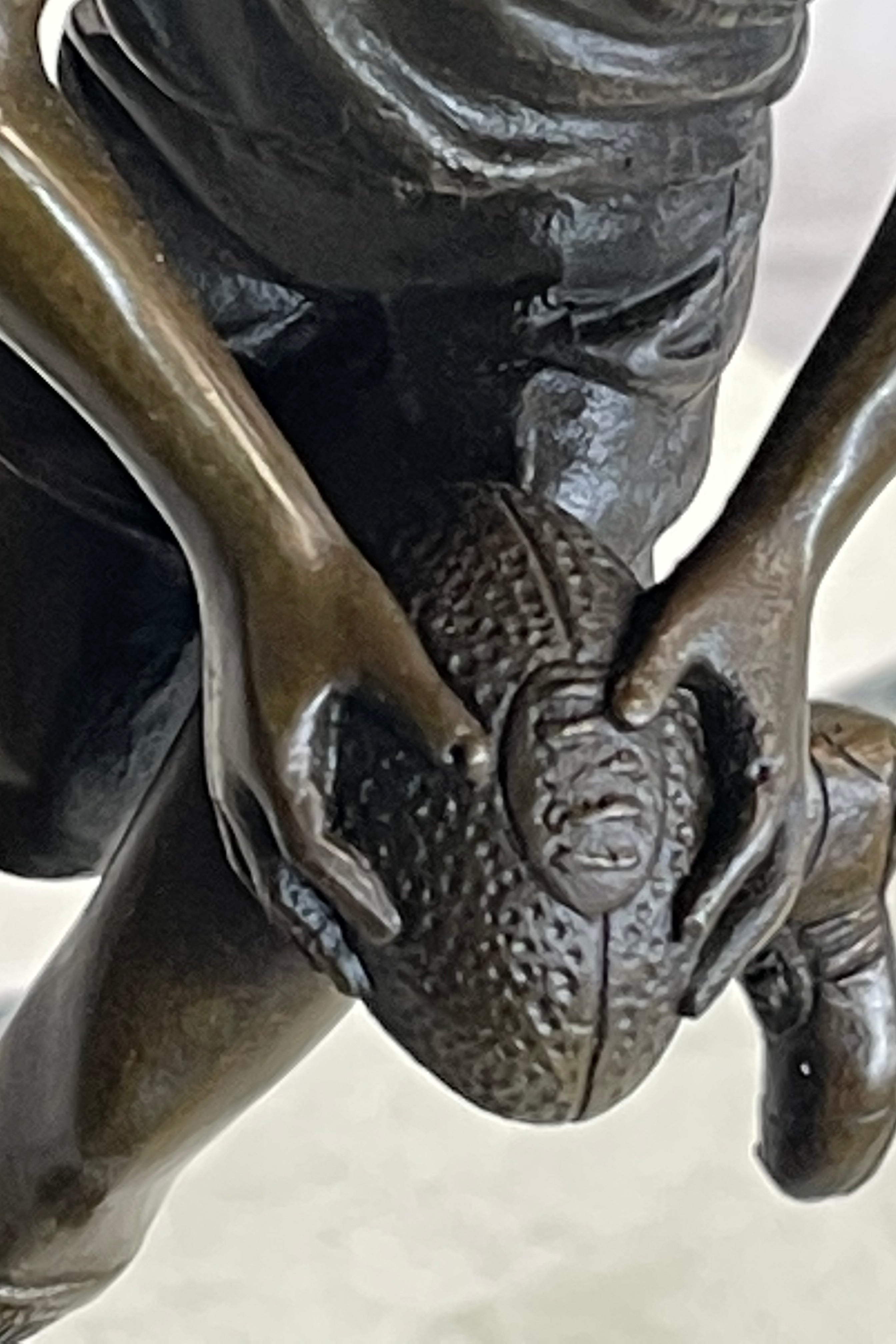 Bronze Union League Rugby Football Player Trophy