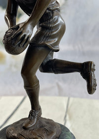 Bronze Union League Rugby Football Player Trophy