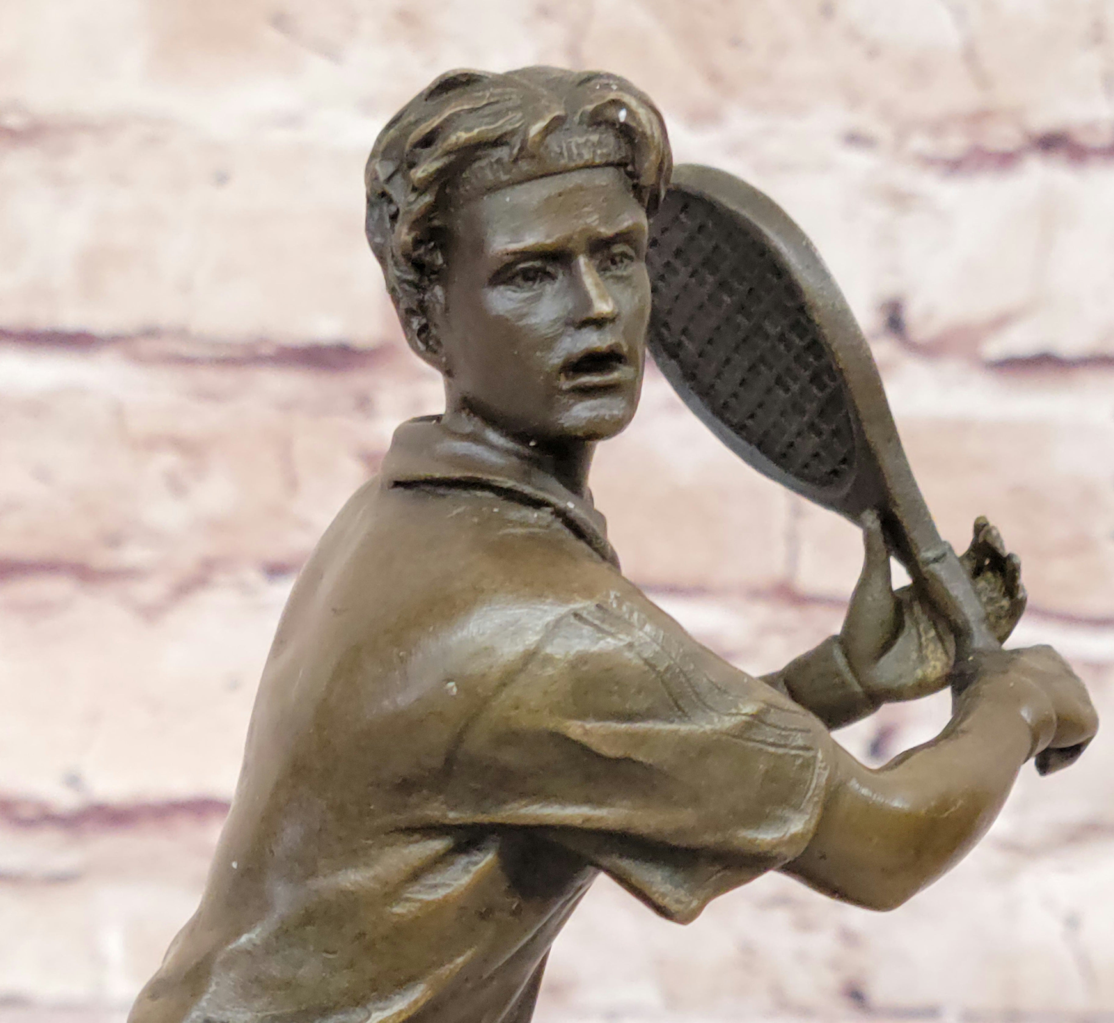 Tennis Ball Player Bronze Sculpture Art Deco