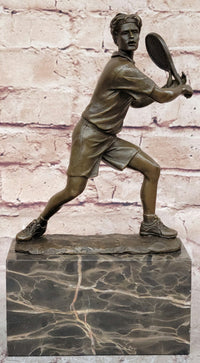 Tennis Ball Player Bronze Sculpture Art Deco