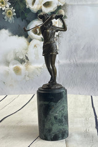 SIGNATURE MILO STATUARY Bronze Statue Of Girl Golfer ~ NEW Hand Made Sculpture