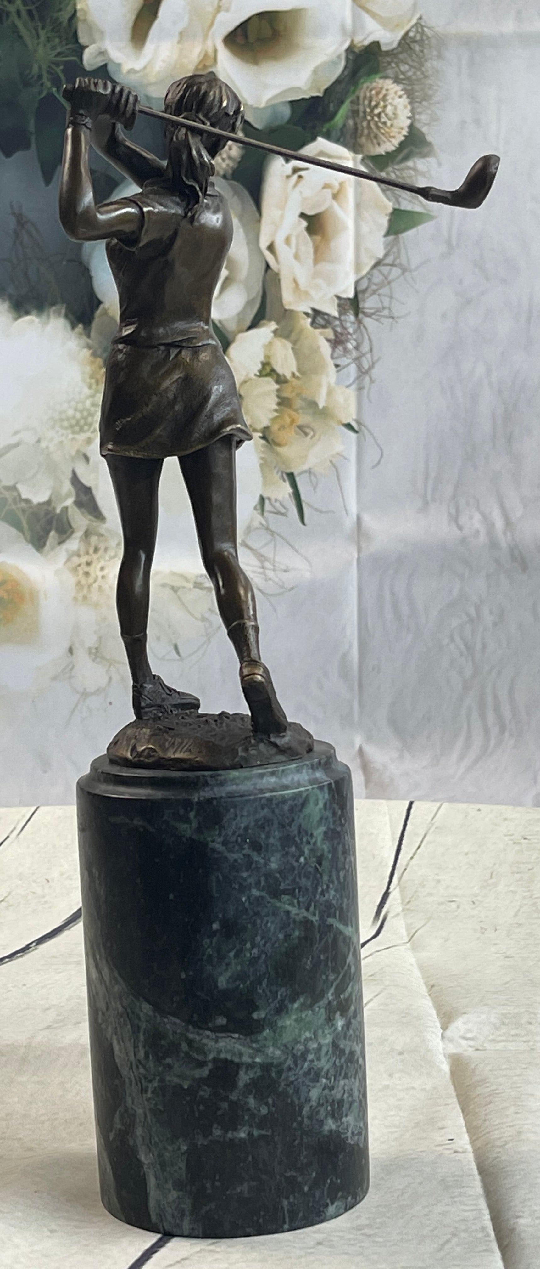 SIGNATURE MILO STATUARY Bronze Statue Of Girl Golfer ~ NEW Hand Made Sculpture