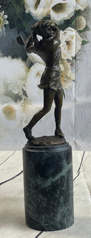 SIGNATURE MILO STATUARY Bronze Statue Of Girl Golfer ~ NEW Hand Made Sculpture